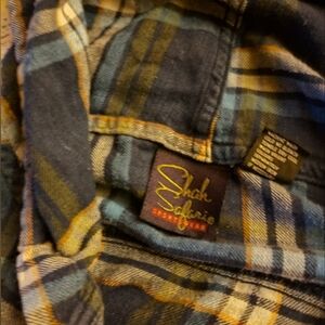 Flannel short sleeve hoodie